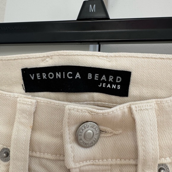 Veronica Beard Cream Straight Leg Jeans - Picture 4 of 7